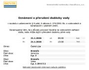 Název akce: Odstávka vody, datum akce: průběžně - průběžně