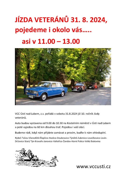 JÍZDA VETERÁNŮ 31.8.2024 obce